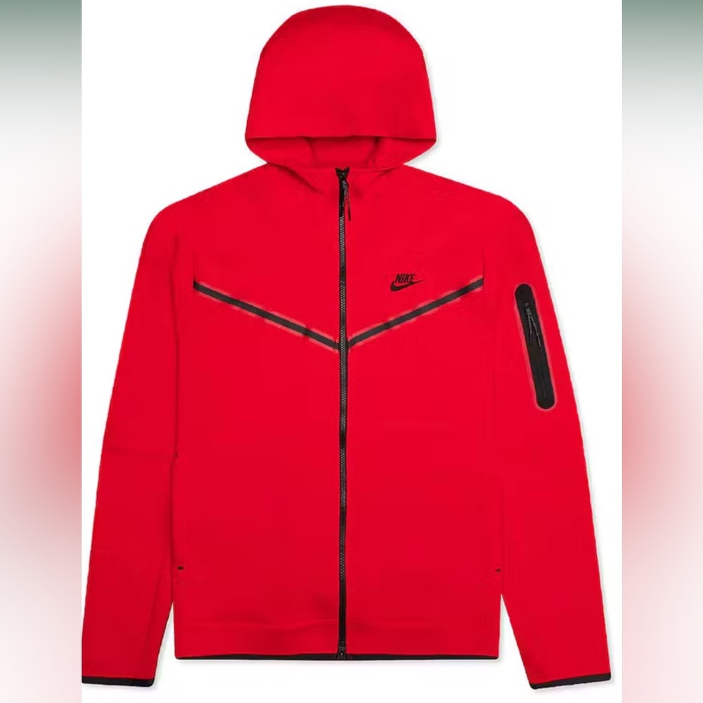 Nike Sportswear Tech Fleece Full-Zip Hoodie - red - men’s small